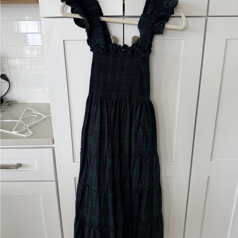 Hill House: Ellie Nap Dress in Dark Green Plaid